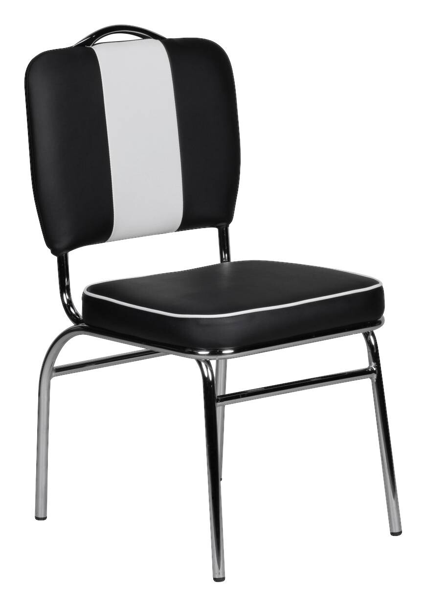 Stuhl schwarz weiß Chrom Kunstleder Metall Kunstleder B/H/T: ca. 45x90x47 cm