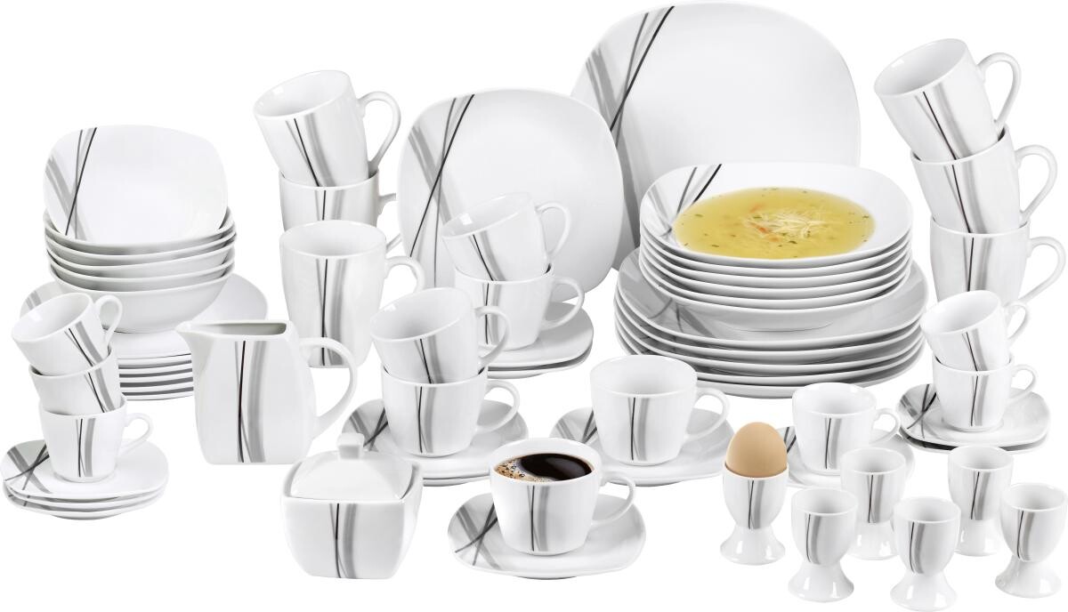 POCOline Kombiservice weiß Porzellan 62 tlg.