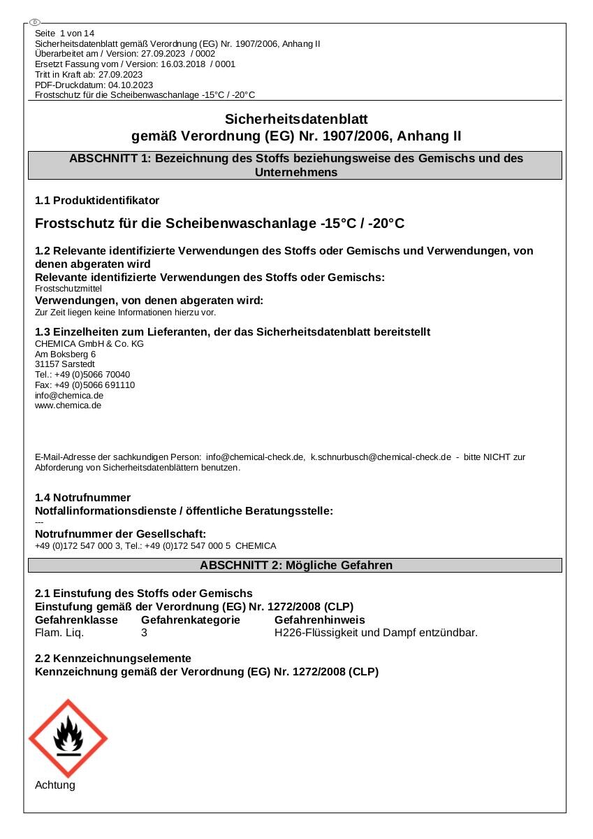 KLAX Frostschutz ca. 5 l