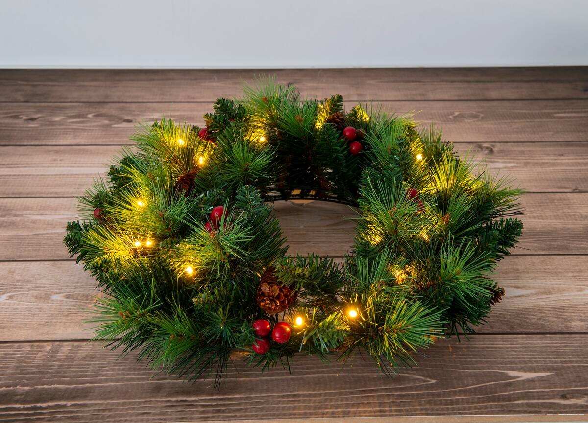 Näve Leuchten LED-Dekoartikel Noel grün Metall B/H/T: ca. 35x8x35 cm