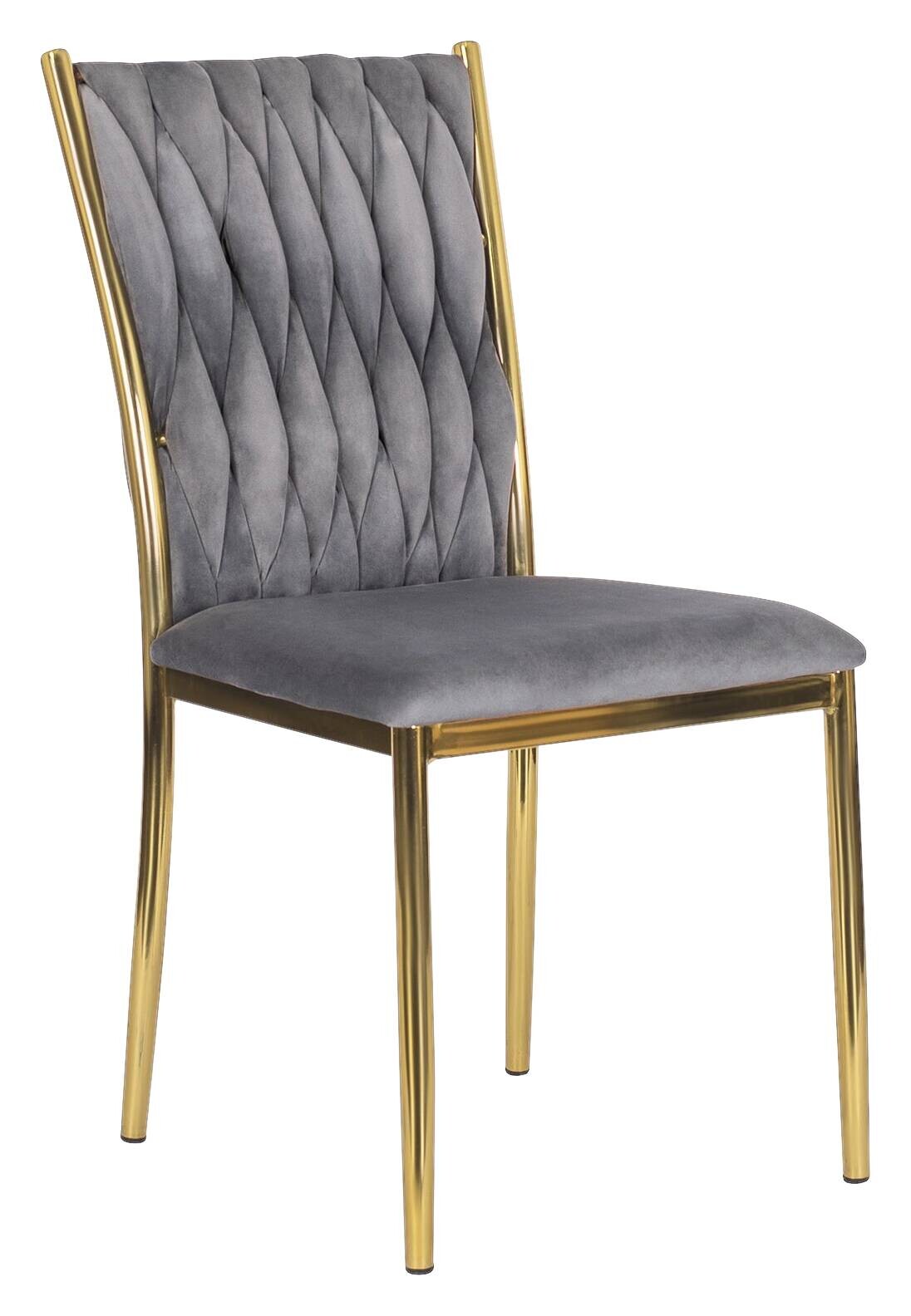 Stuhl DAN grau Velourstoff B/H/T: ca. 48x94x58 cm