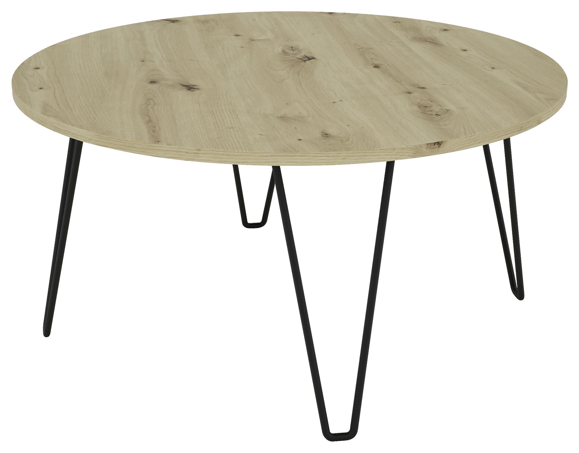 byLIVING Couchtisch FLAIR Eiche schwarz Holzwerkstoff Metall