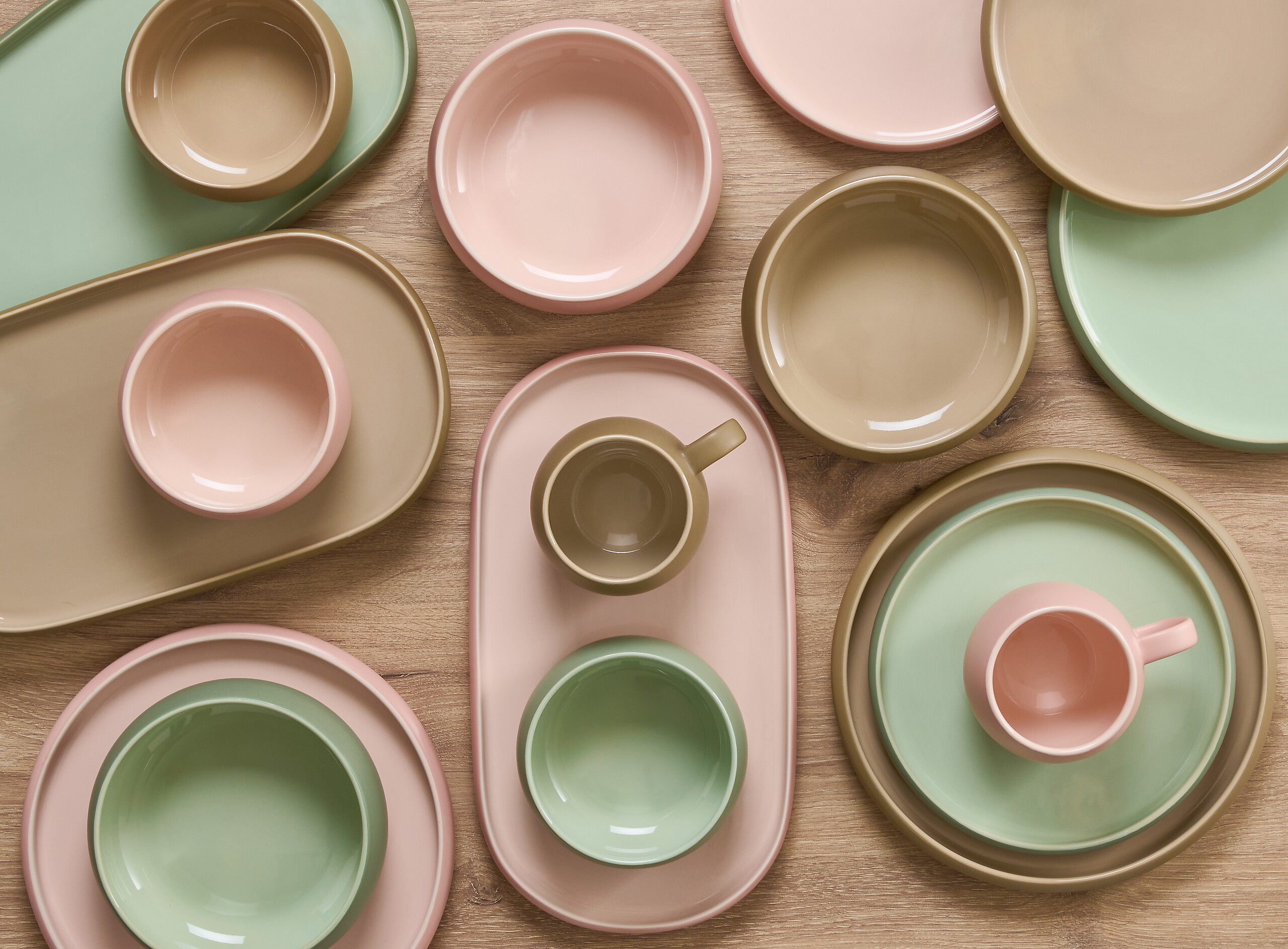 Essteller beige Steinzeug D: ca. 26,3 cm