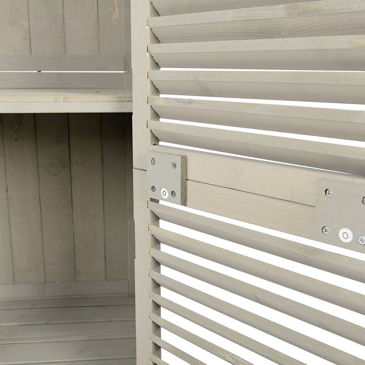 Outsunny Gartenschrank grau Kiefer B/H/L: ca. 46,5x160x87 cm