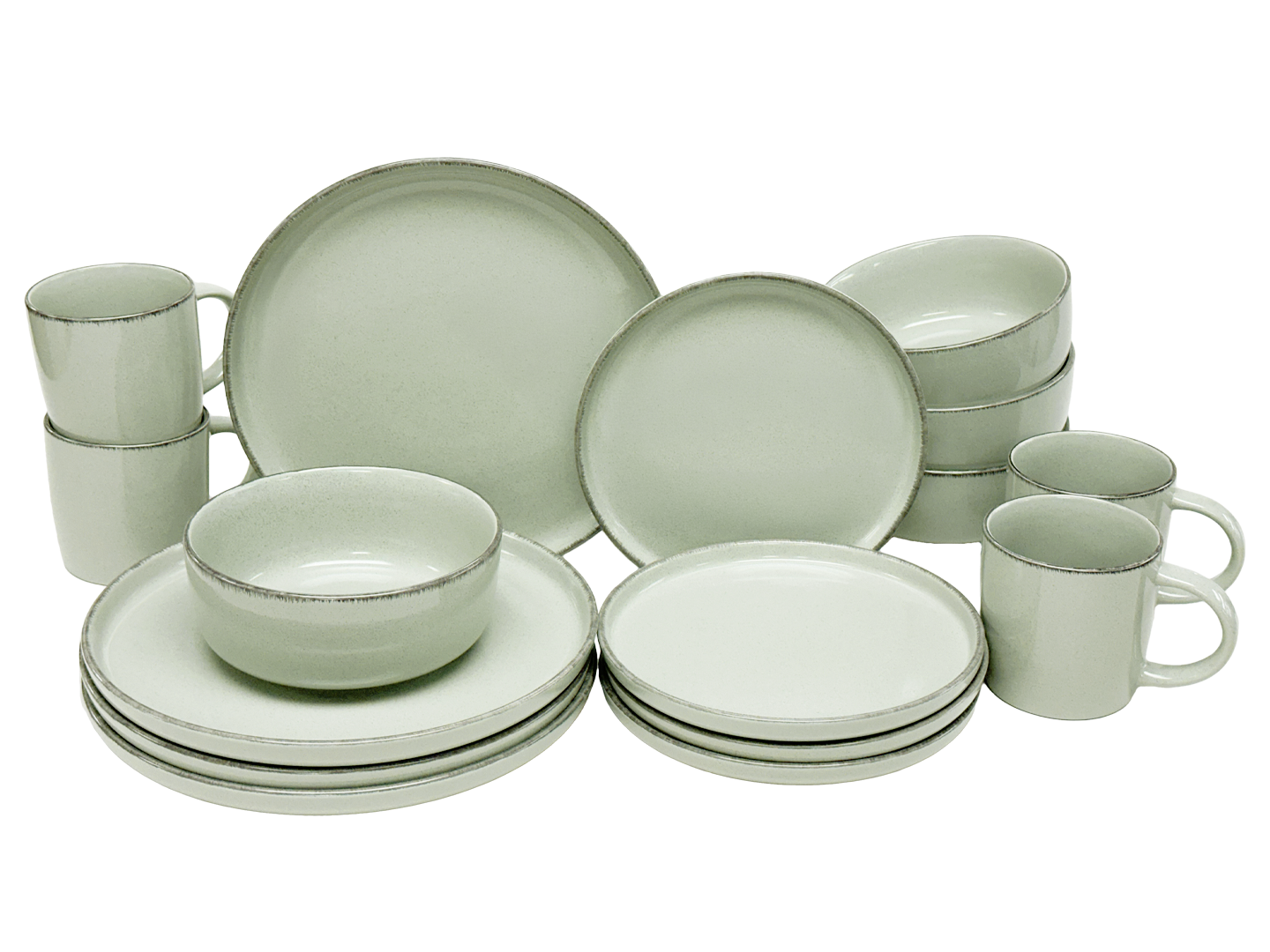 KEVOLI home Kombiservice grün Steingut 16 tlg.