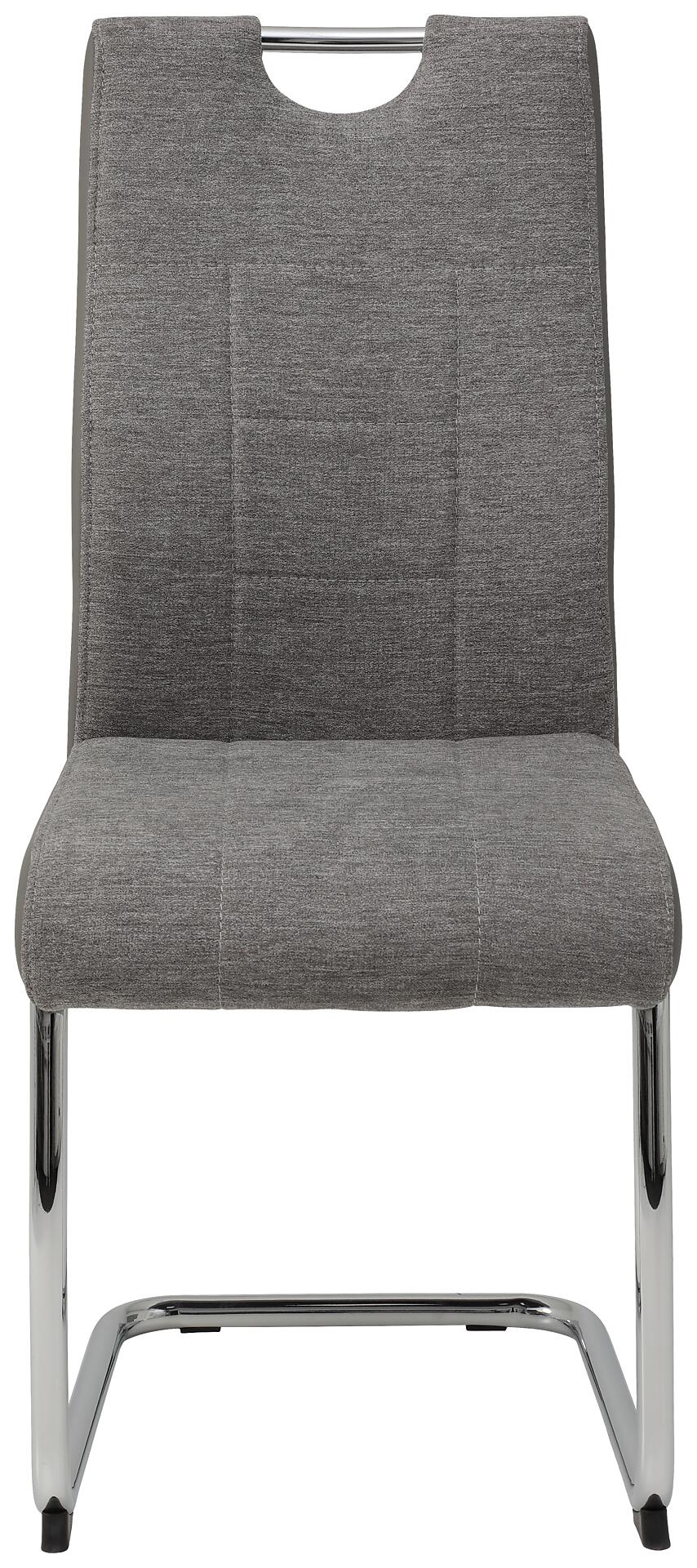 Schwingstuhl Alina 2er Set grau Kunstleder Stoff B/H/T: ca. 43x98x59 cm