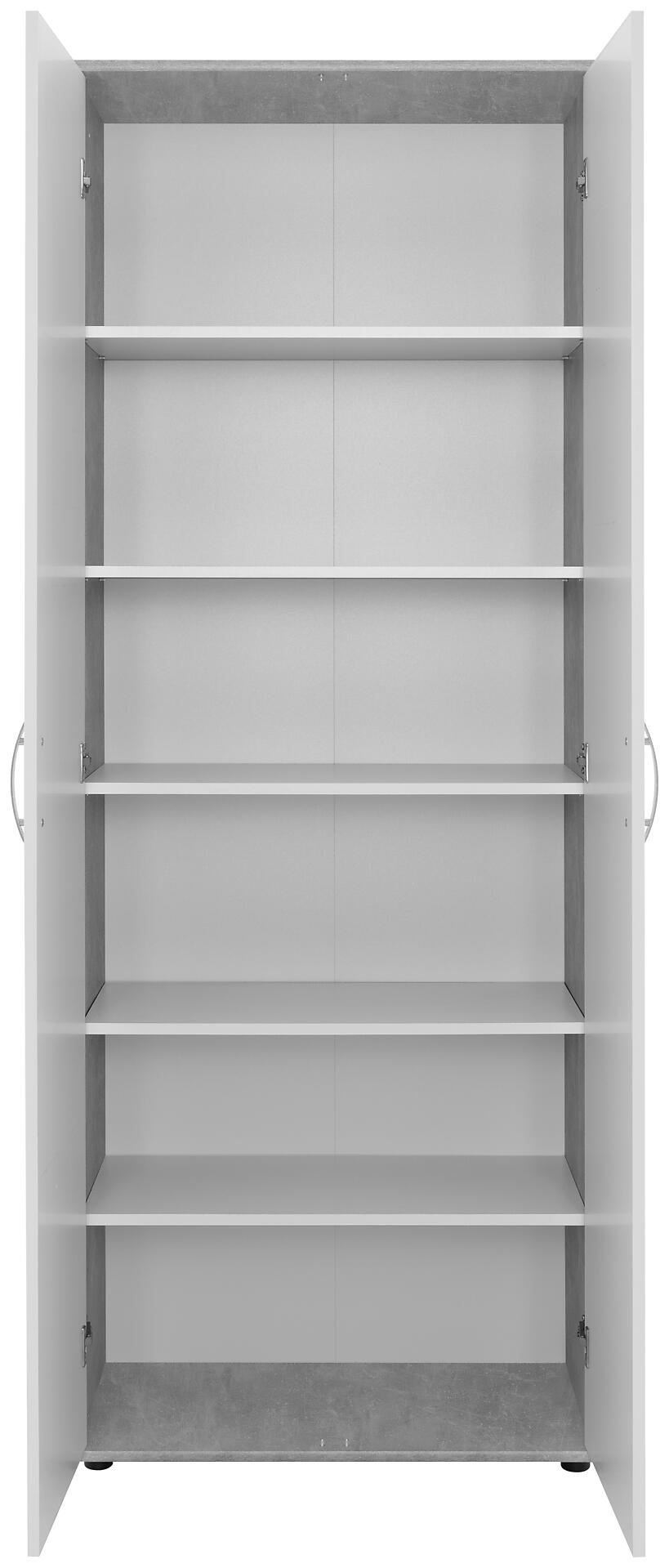 Mehrzweckschrank Andy 3 Beton Optik weiß B/H/T: ca. 70x187x34 cm