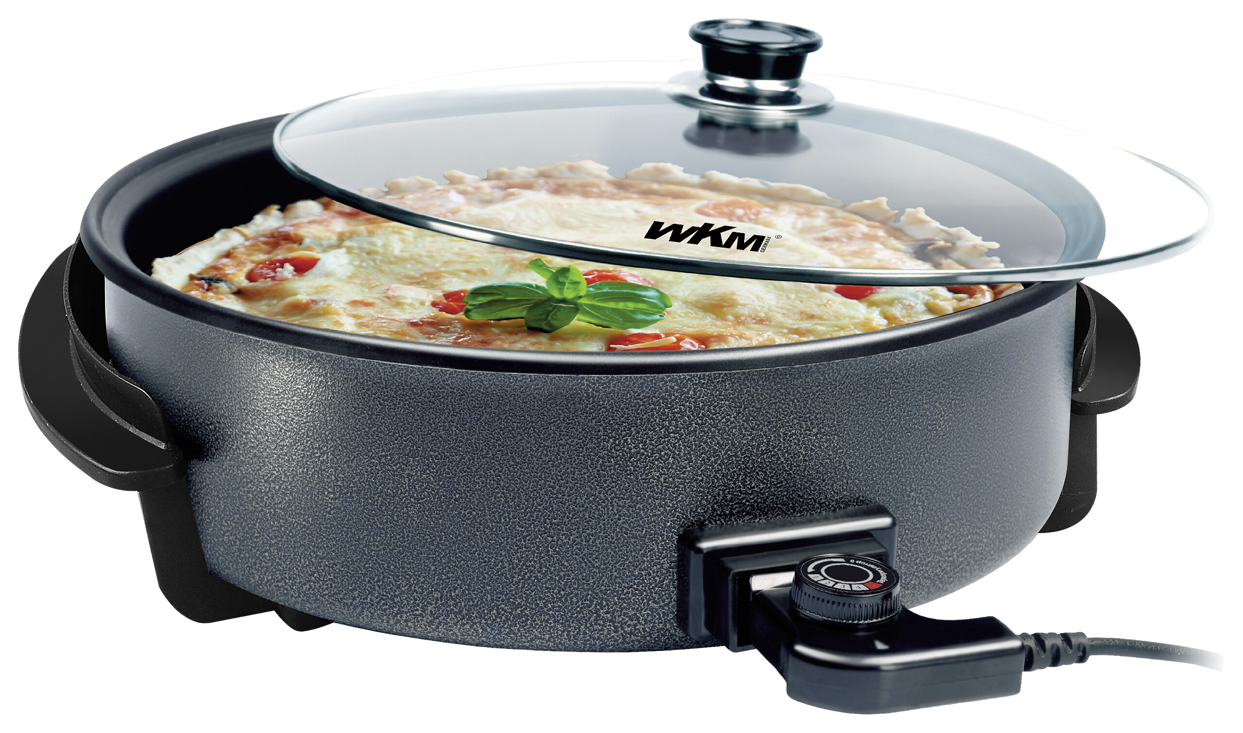 WKM Pizzapfanne PP-4209.2 schwarz Stahl Glas H/D: ca. 9x42 cm WKM Pizzapfanne PP-4209.2 schwarz Stahl Glas H/D: ca. 9x42 cm