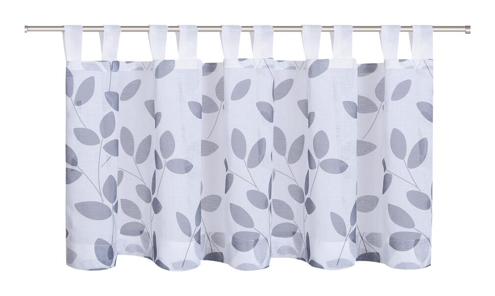 POCOline Scheibengardine Blättchen grau B/L: ca. 150x50 cm