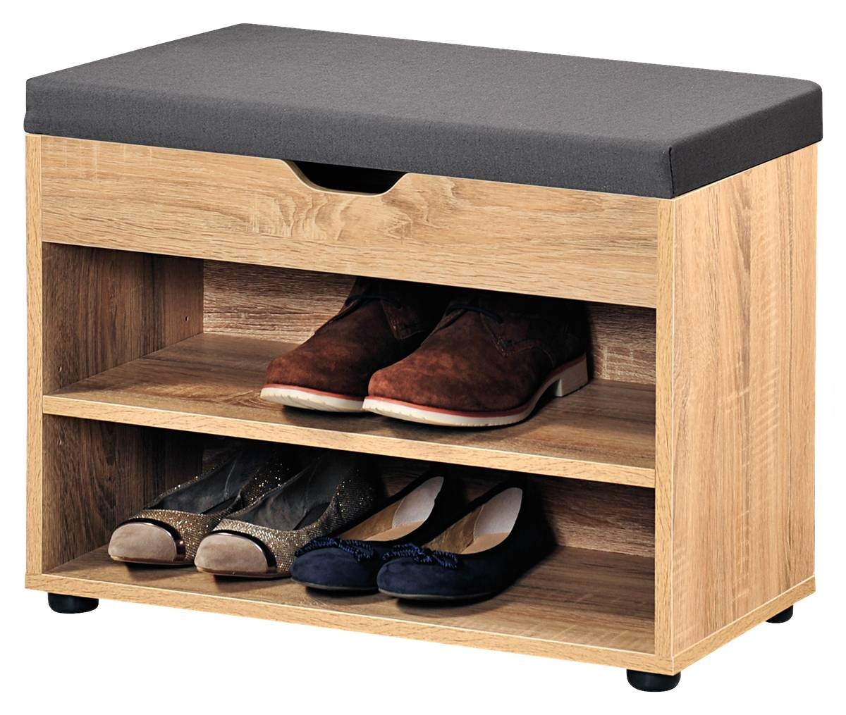 Kesper Schuhschrank mit Sitzkissen Eiche Spanplatte B/H/L: ca. 30x45x60 cm