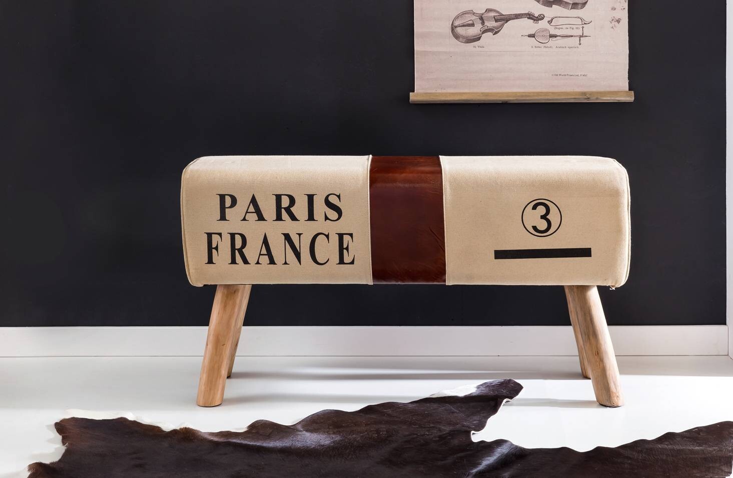 Wohnling Sitzbank beige B/H/T: ca. 91x51x30 cm