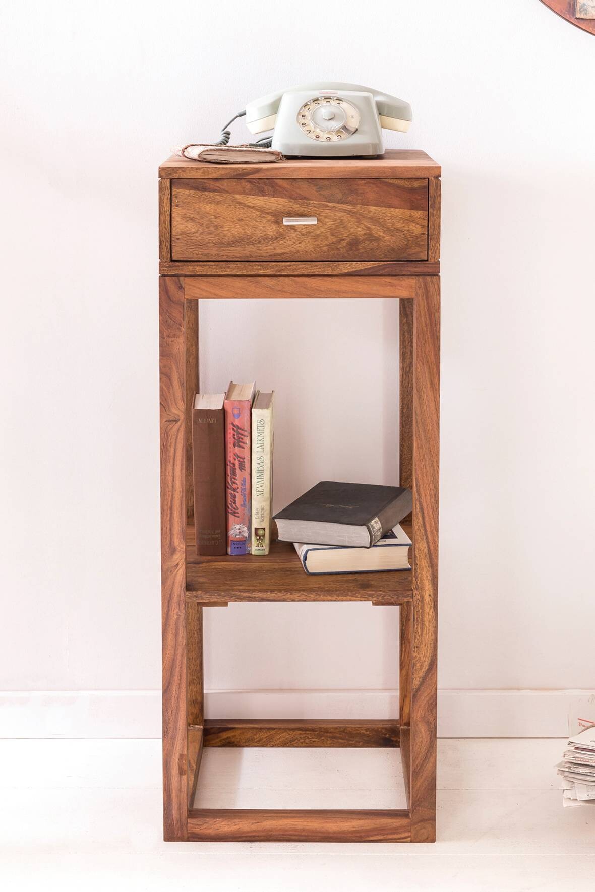 Beistelltisch natur Echtholz B/H/T: ca. 35x90x35 cm