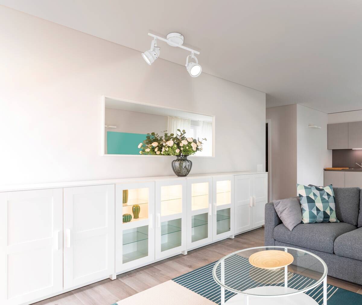 Näve Leuchten Spotleuchte 1222123 weiß Metall B/H/T: ca. 30x16x30 cm 2 Brennstellen