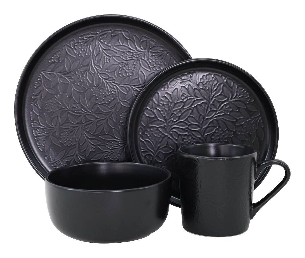 POCOline Kombiservice schwarz Porzellan 16 tlg.