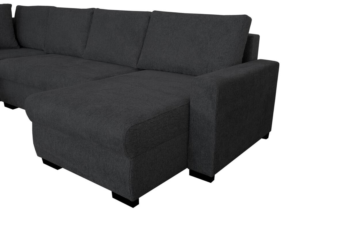 Wohnlandschaft schwarz Microfaser B/H/T: ca. 312x90x169 cm