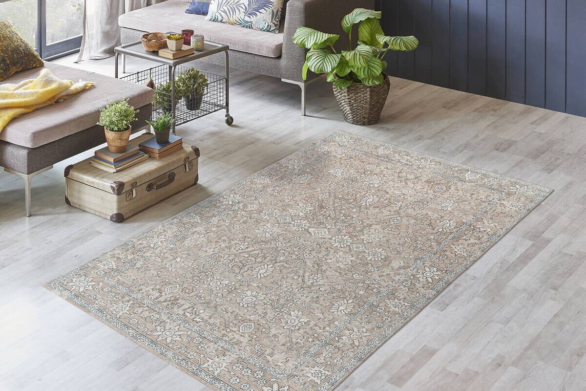 Kayoom Flachflorteppich Perry 125 beige B/L: ca. 80x150 cm