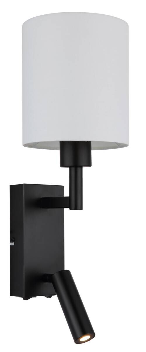 GLOBO Wandleuchte weiß schwarz Metall B/H/L: ca. 17x45,5x15 cm E27 2 Brennstellen