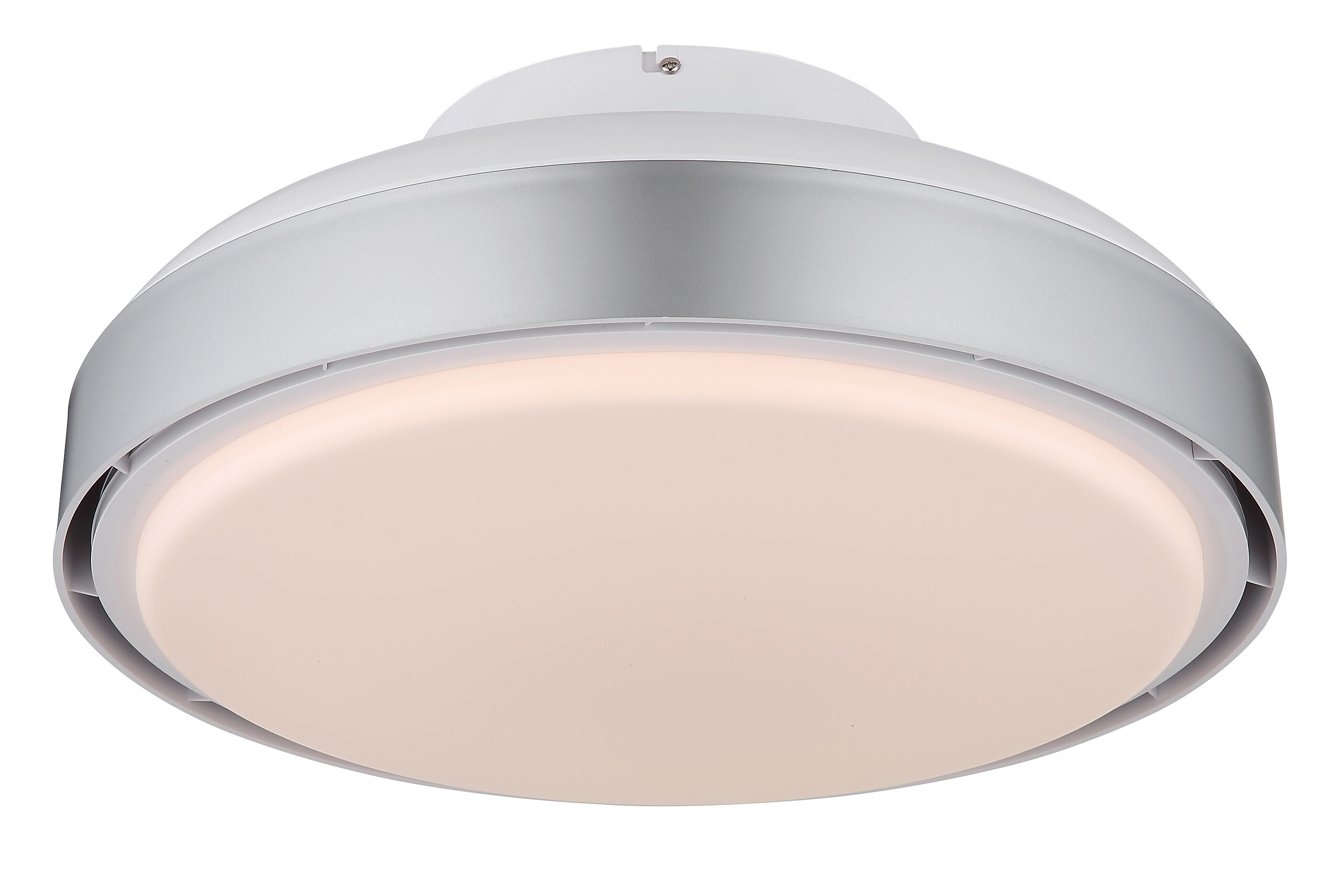 GLOBO LED-Deckenventilator Opal silber weiß Acryl Kunststoff H/D: ca. 20x45 cm 1 Brennstellen