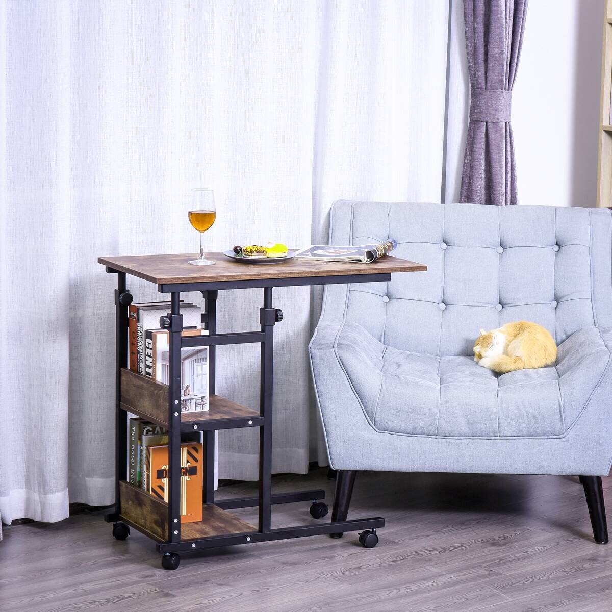 Beistelltisch braun dunkel Nachbildung B/H/T: ca. 80x72x40 cm