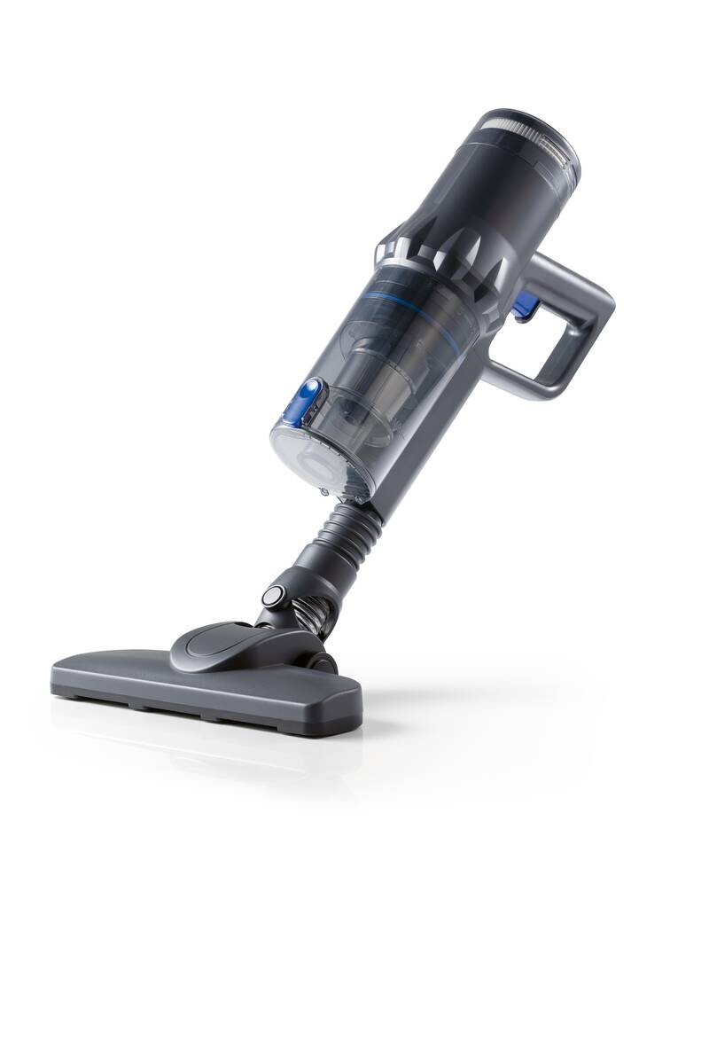 CLEANmaxx Akku-Staubsauger blau grau B/H/L: ca. 18,1x24,5x39,5 cm