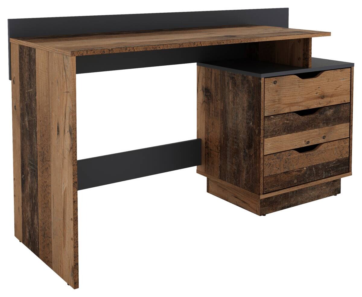Schreibtisch BELFAST Eiche Old Wood Nachbildung anthrazit B/H/T: ca. 138x83,5x51,5 cm Schreibtisch BELFAST Eiche Old Wood Nachbildung anthrazit B/H/T: ca. 138x83,5x51,5 cm