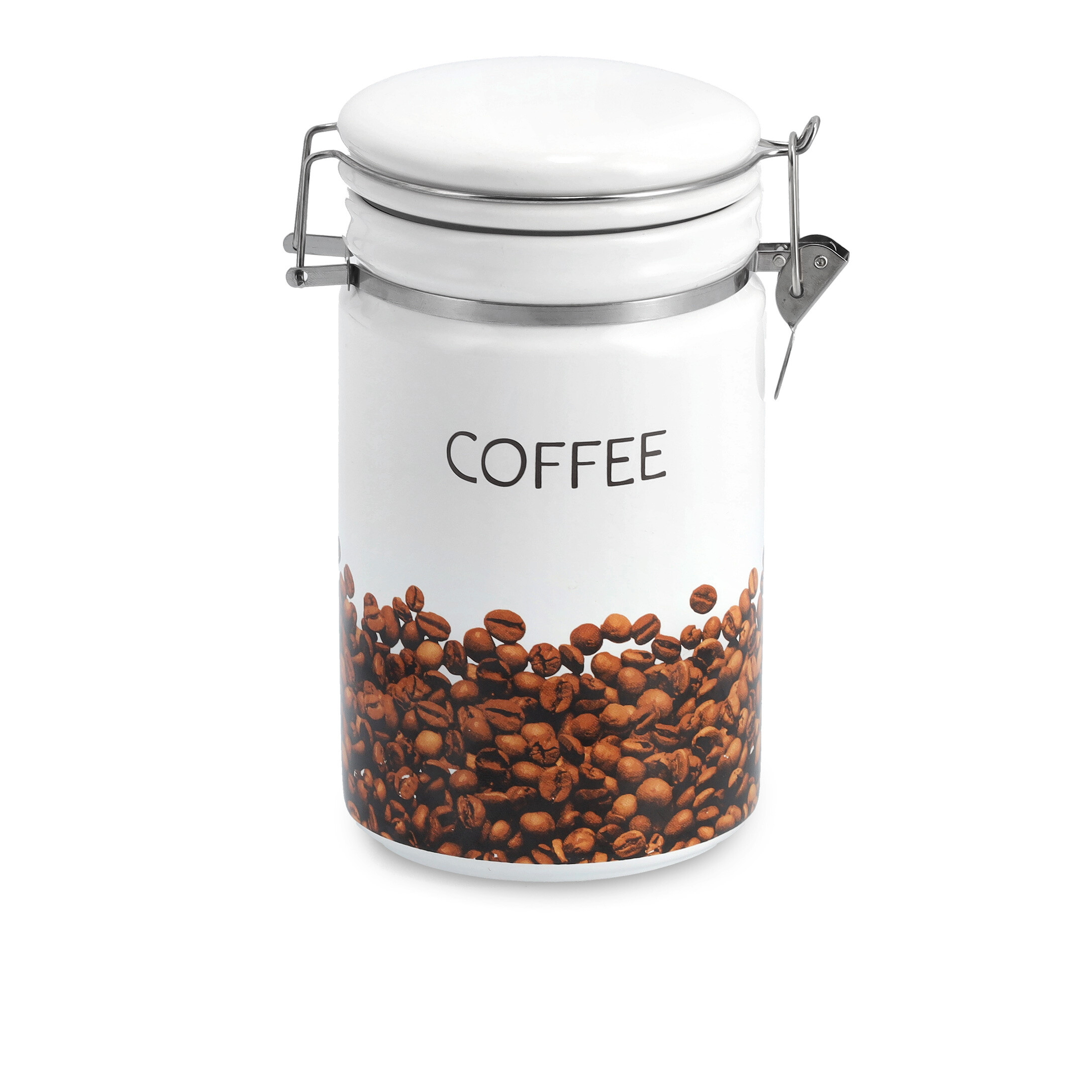 Zeller Kaffeedose mit Löffel weiß Keramik B/H/L: ca. 11x19,5x16 cm