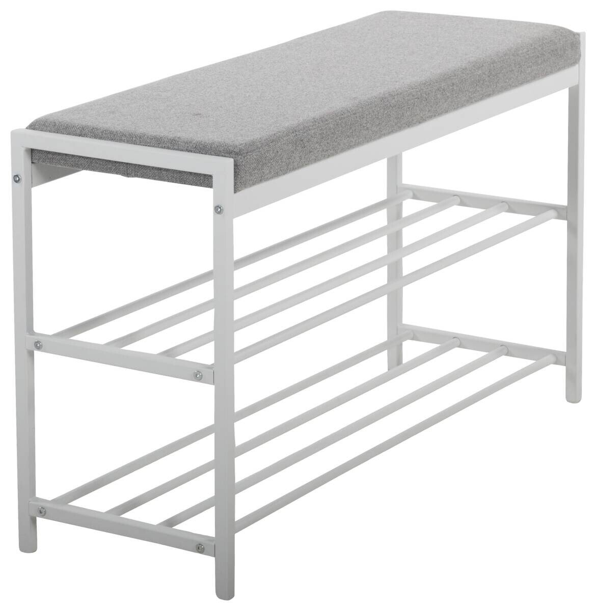 Schuhregal Janne weiß Metall B/H/T: ca. 90x50x30 cm Schuhregal Janne weiß Metall B/H/T: ca. 90x50x30 cm