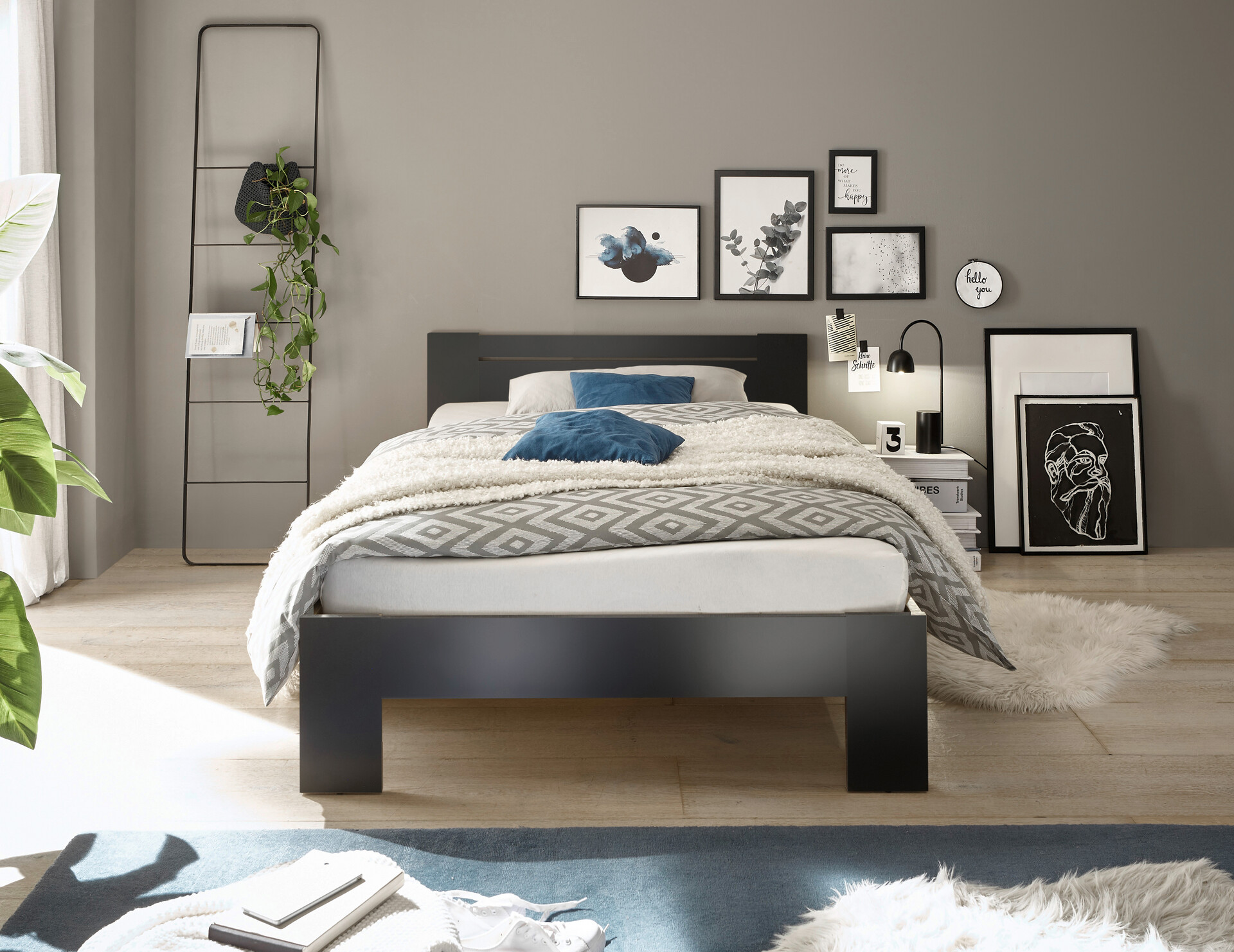 Futonbett Cannes schwarz Liegefläche B/L: ca. 120x200 cm