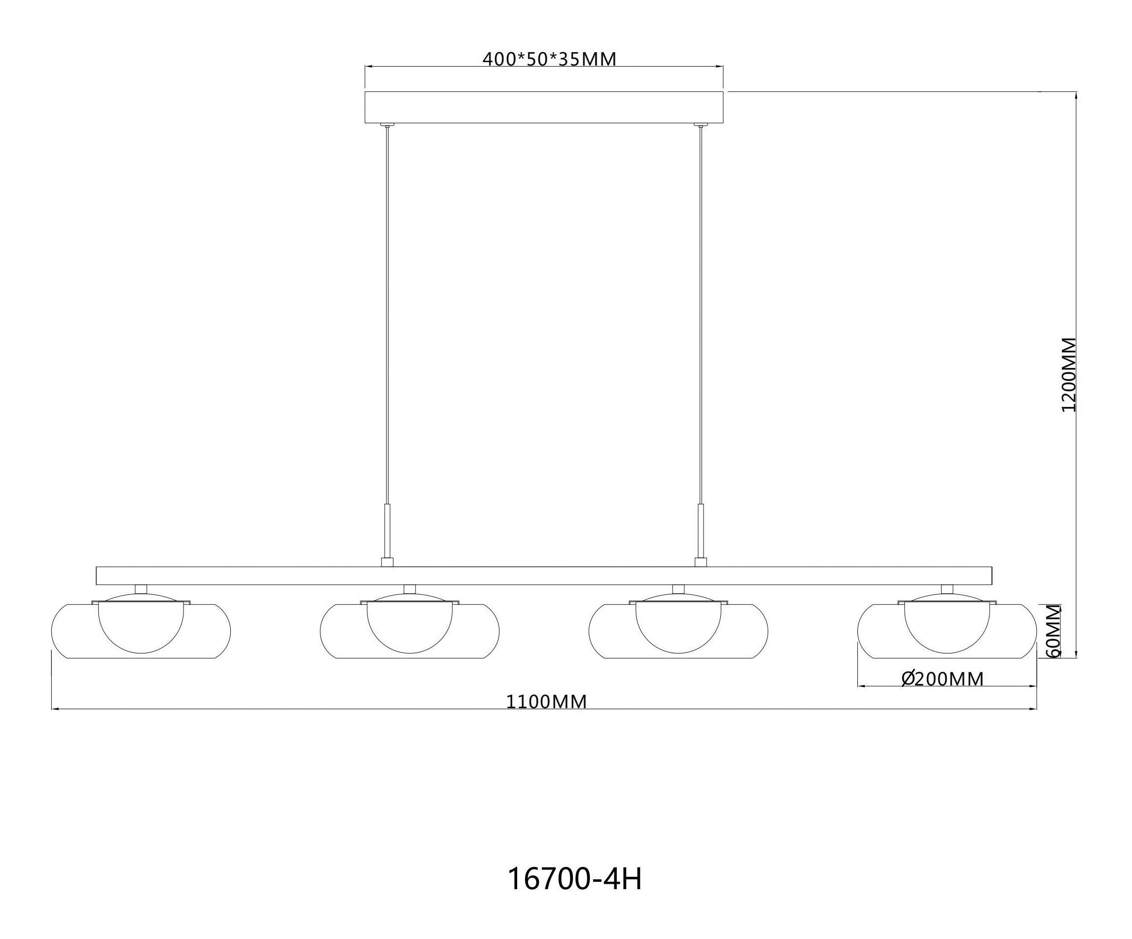 GLOBO Hängeleuchte Rauch schwarz Glas Metall B/H/L: ca. 26x17x124 cm