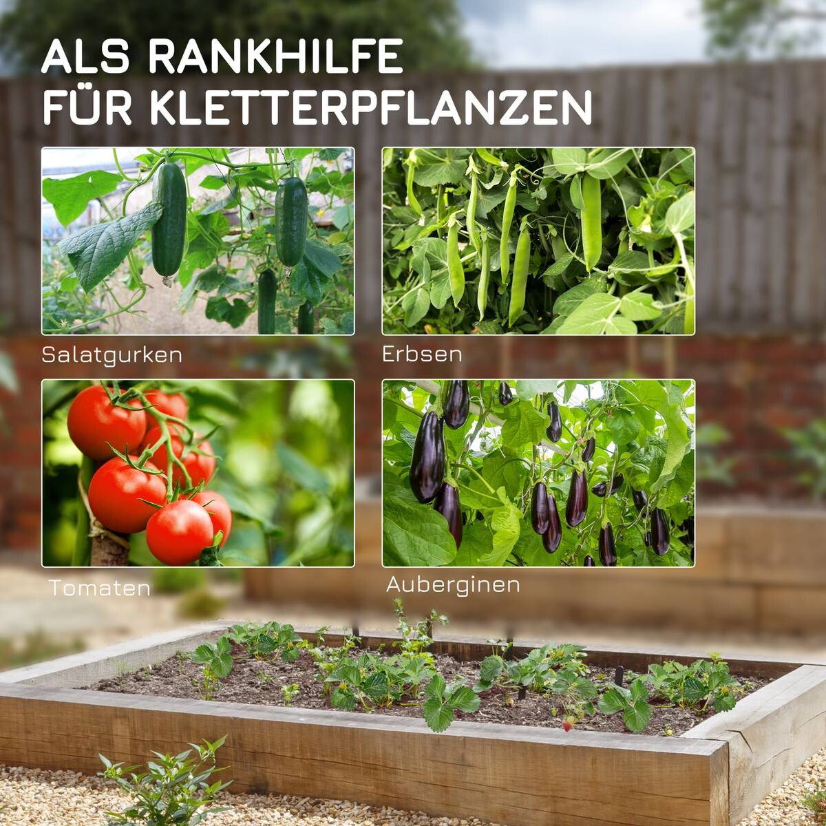 Outsunny Trellis-Rankhilfe mit Stahlrahmen grün B/H/L: ca. 100x180x180 cm