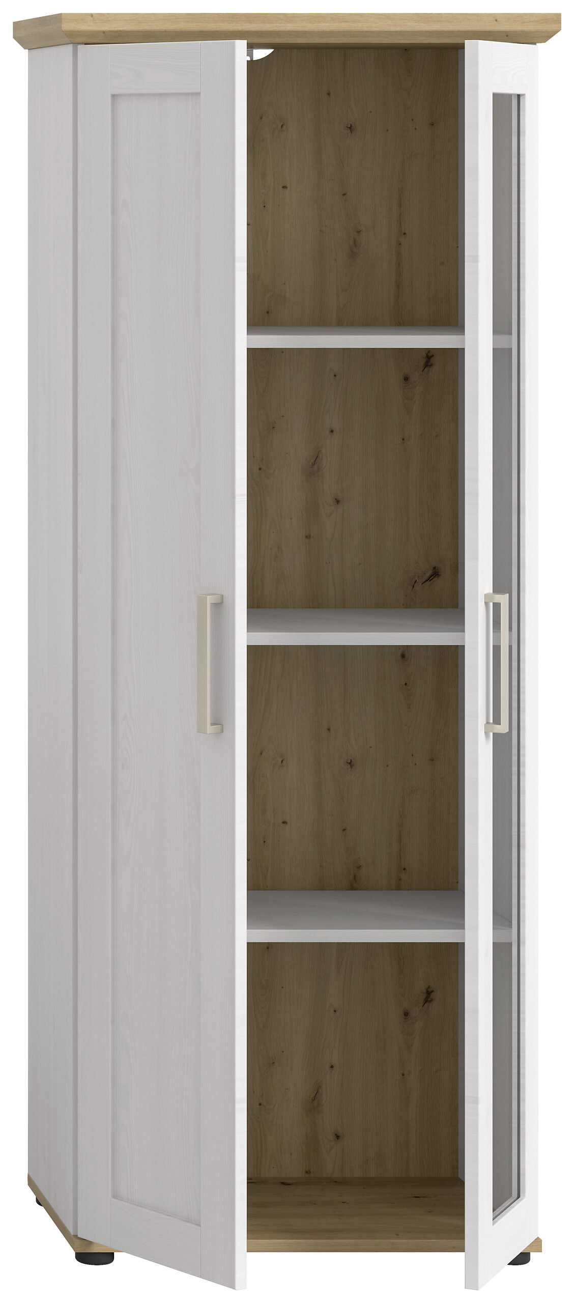 Vitrinenschrank VERONA Lärche Nachbildung Eiche Nachbildung B/H/T: ca. 64x161x37 cm