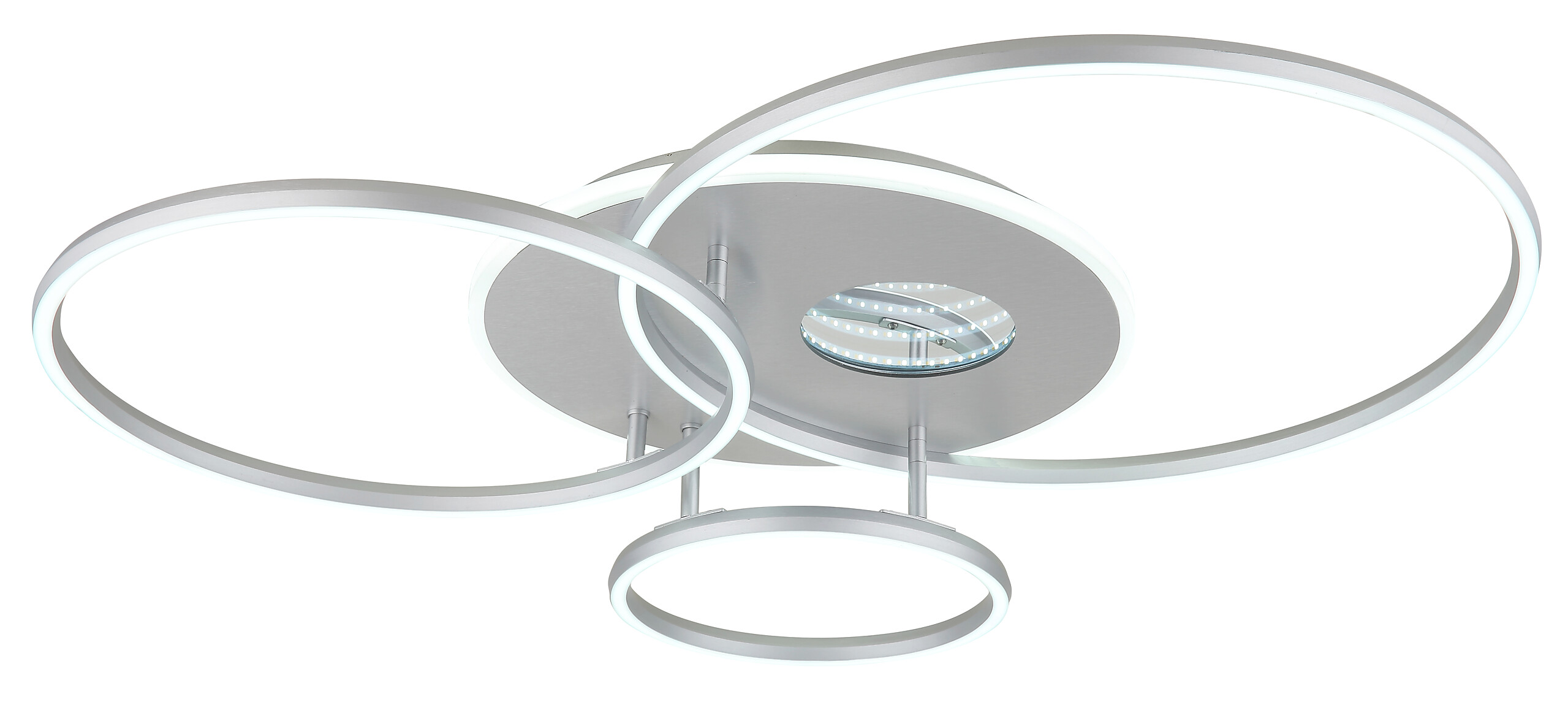 GLOBO Deckenleuchte Invertina Opal silber Acryl Aluminium Kunststoff B/H/L: ca. 70x13x90 cm 1 Brennstellen