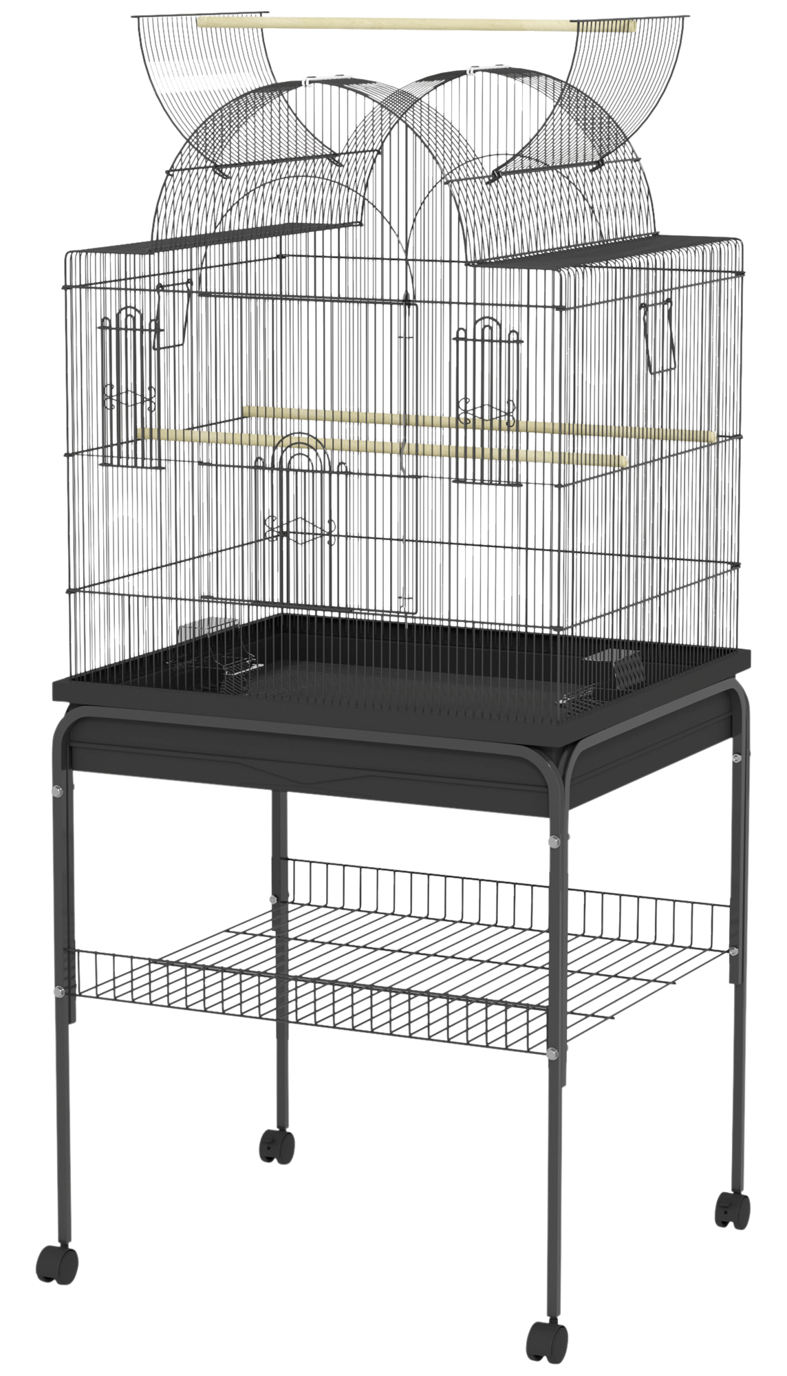 PawHut Vogelkäfig schwarz Stahl B/H/L: ca. 53x144x63 cm