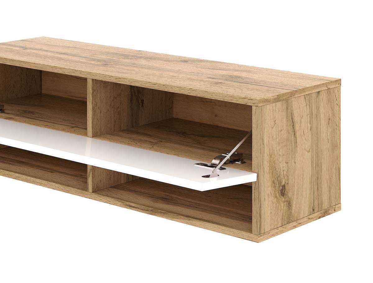 TV-Lowboard TV LOWBOARD DERBY 200 Eiche Wotan Nachbildung weiß glänzend B/H/T: ca. 200x32,5x31,5 cm