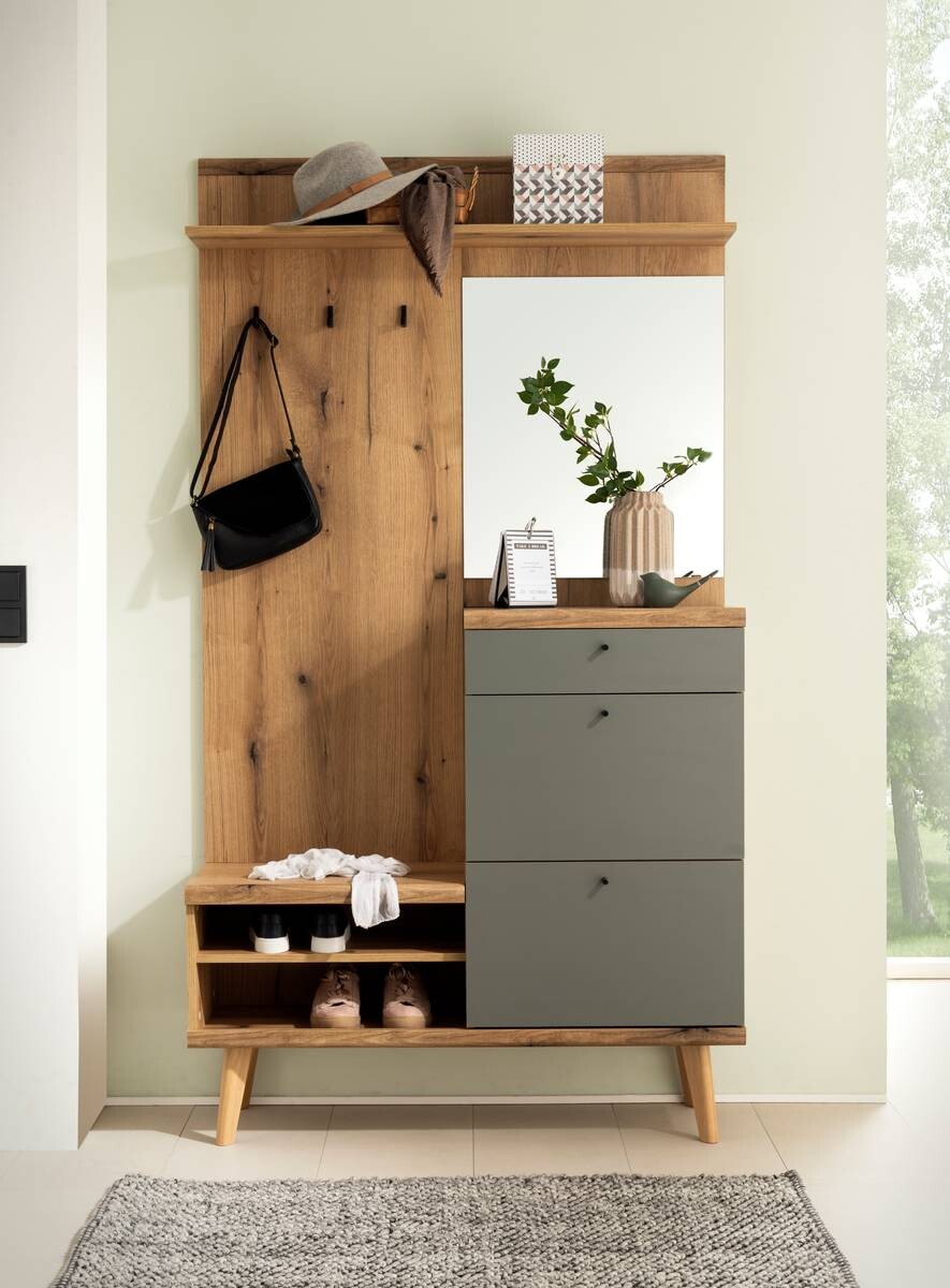 Kompaktgarderobe Alva Eiche Evoke Coast Nachbildung salbei B/H/T: ca. 110x200x34 cm Kompaktgarderobe Alva Eiche Evoke Coast Nachbildung salbei B/H/T: ca. 110x200x34 cm