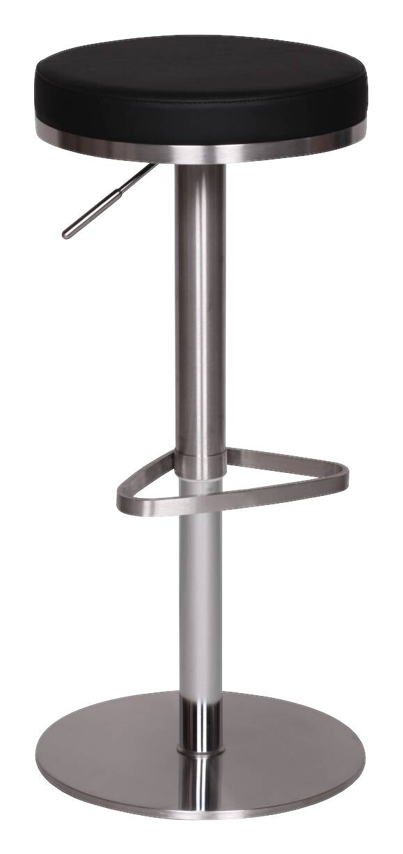 Barhocker schwarz Edelstahl Kunstleder Edelstahl
