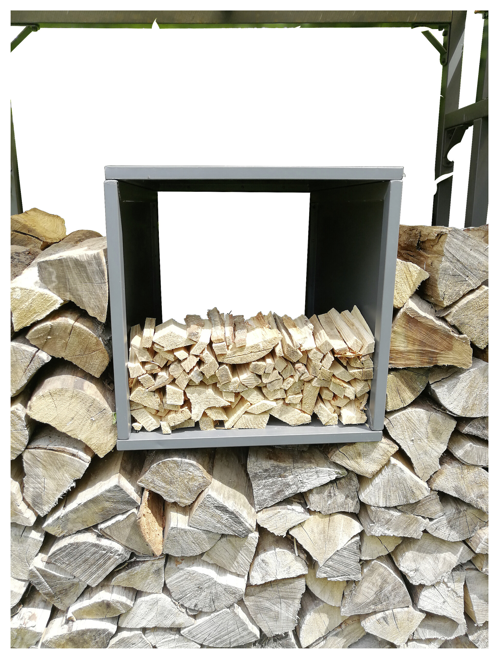 Grasekamp Anmachholz Box grau B/H/L: ca. 48x48x68 cm