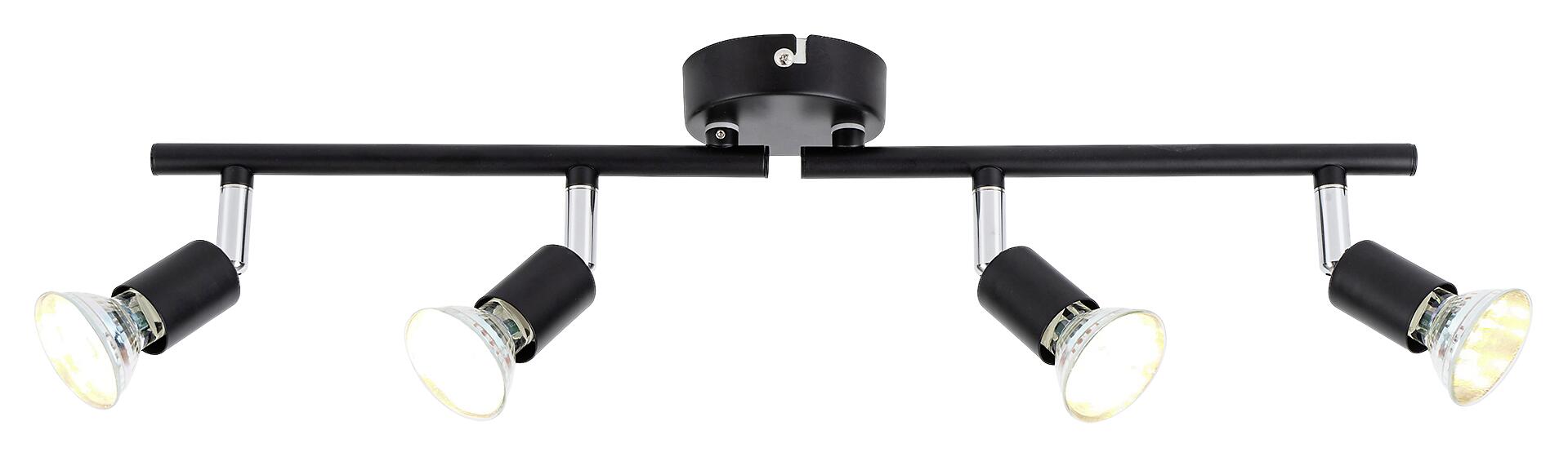 POCOline Spotbalken Boris schwarz B/H/L: ca. 50x8x10 cm 4 Brennstellen