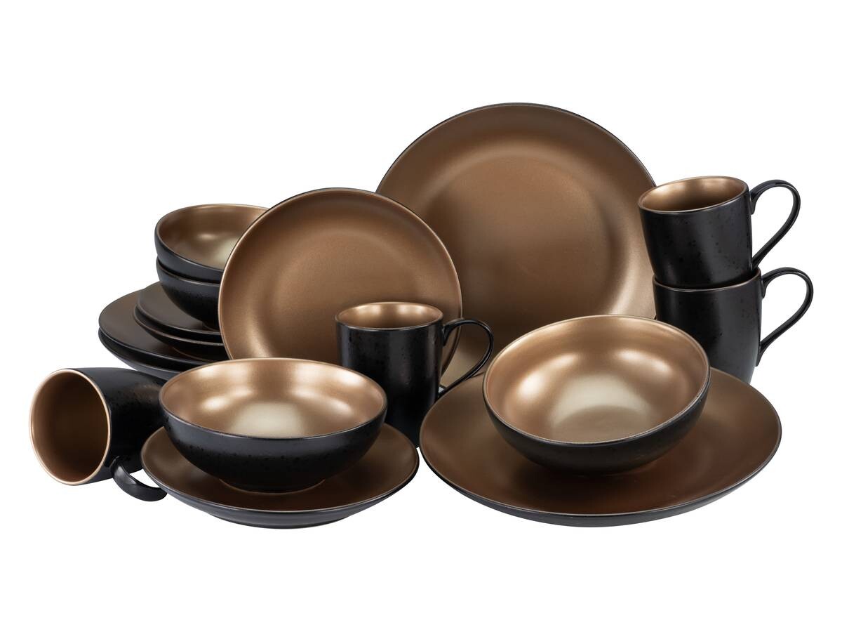 CreaTable Kombiservice GLAMOUR - Gold gold Steinzeug 16 tlg.