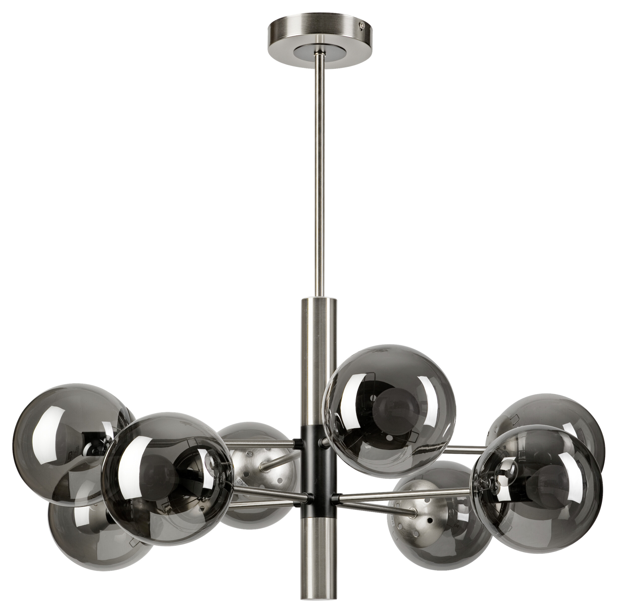 Lamkur Deckenleuchte Chrom Stahl Glas B/H/L: ca. 66x68x66 cm E14 8 Brennstellen