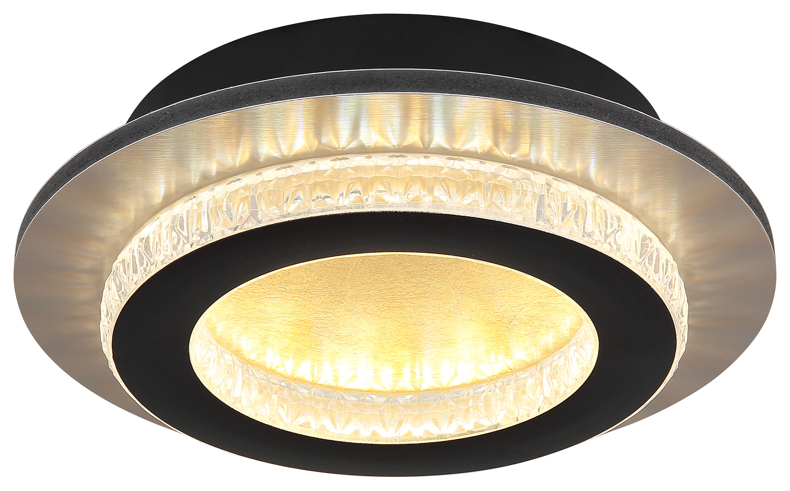 GLOBO LED-Deckenleuchte mattschwarz klar gold Metall Kunststoff H/D: ca. 5,5x20 cm 1 Brennstellen