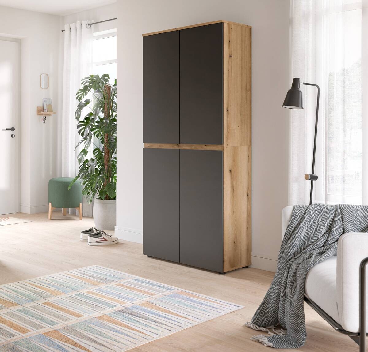 Schrank SCARPA Evoke Oak Nachbildung anthrazit B/H/T: ca. 70x175x37 cm