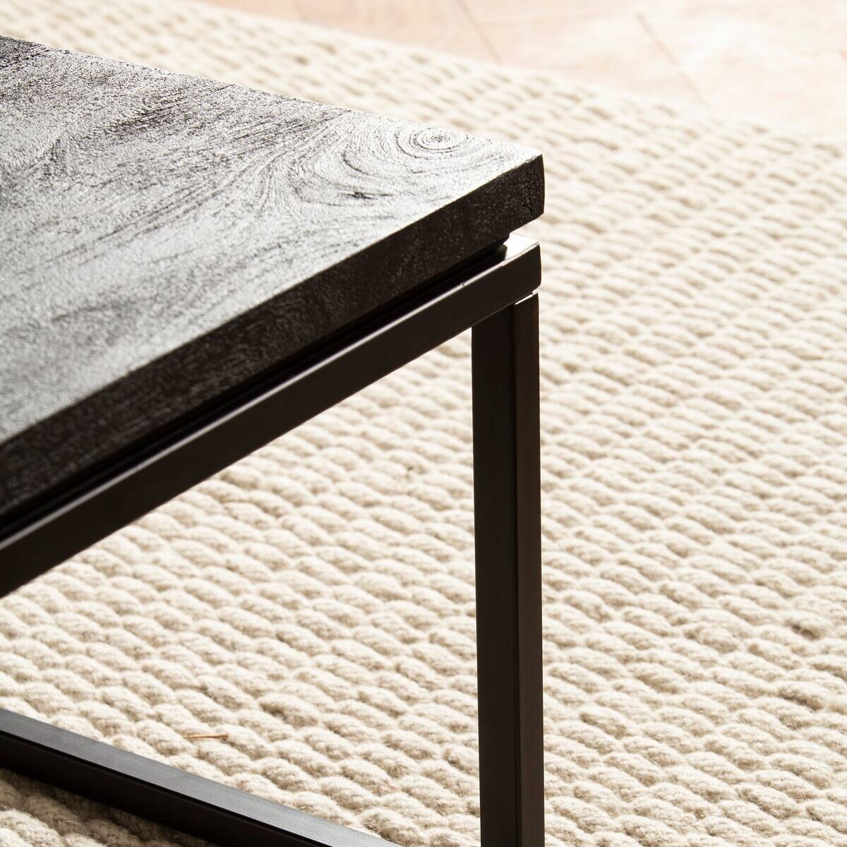 Wohnling Couchtisch schwarz Mango B/H/T: ca. 60x35x60 cm