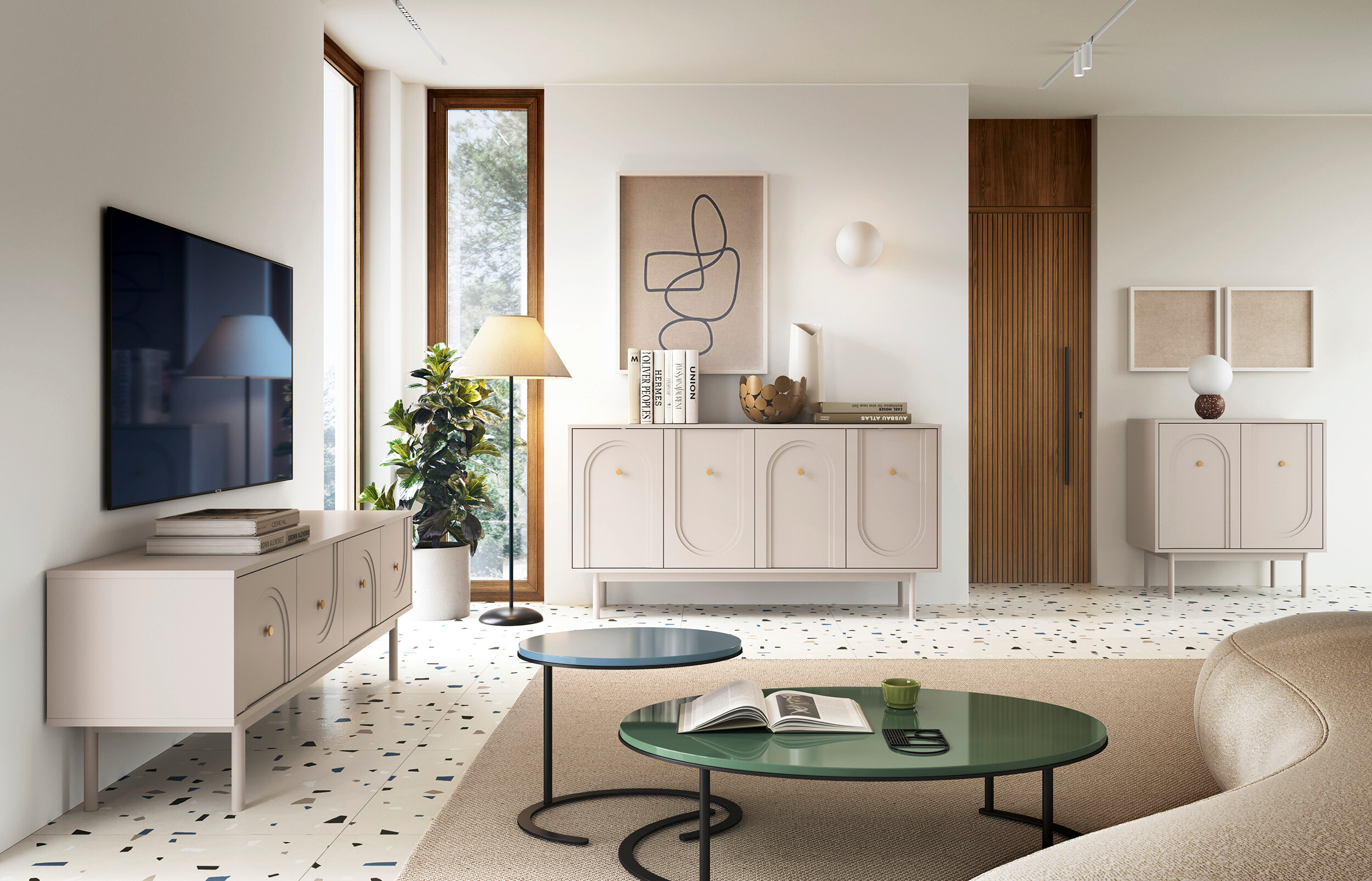 Kommode MAZOMA Eiche Kaschmirgrau Nachbildung gold Optik B/H/T: ca. 79x82x39 cm Kommode MAZOMA Eiche Kaschmirgrau Nachbildung gold Optik B/H/T: ca. 79x82x39 cm