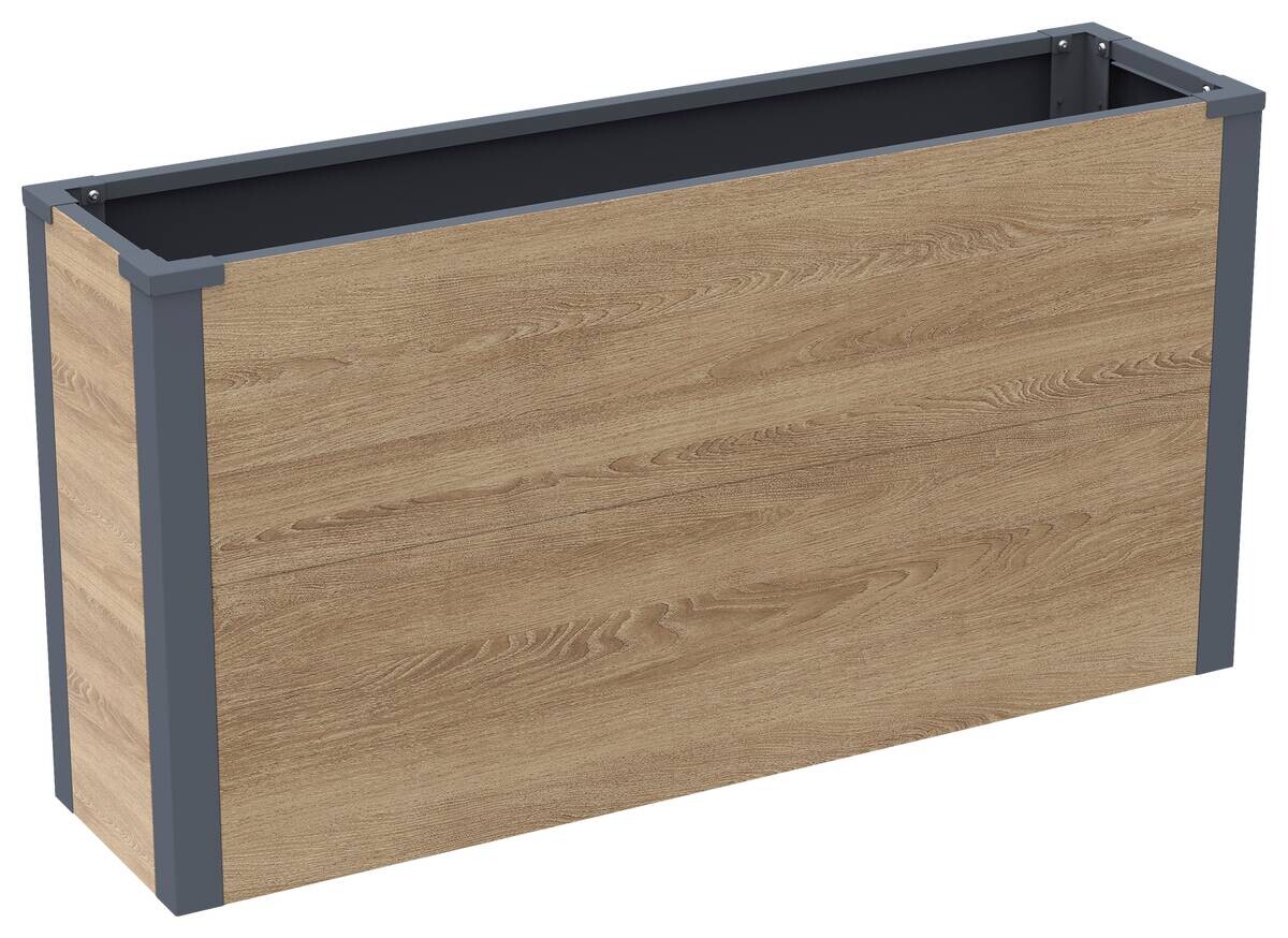 Westmann Pflanzkasten Talus Holzoptik Metall B/H/L: ca. 100x52x25 cm