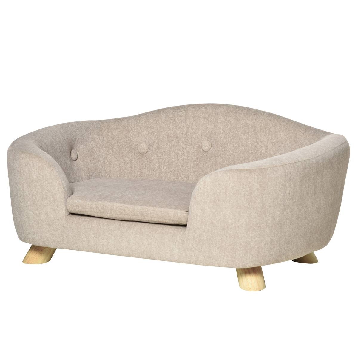 PawHut Hundebett weiß Kiefer B/H/L: ca. 47x30x70 cm