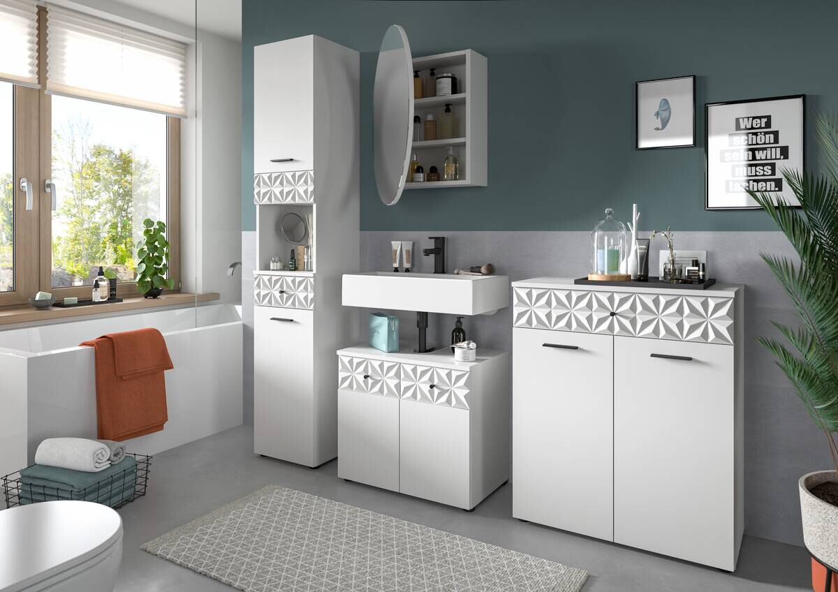 Badezimmer-Set Prisma weiß B/H/T: ca. 195x187x37 cm