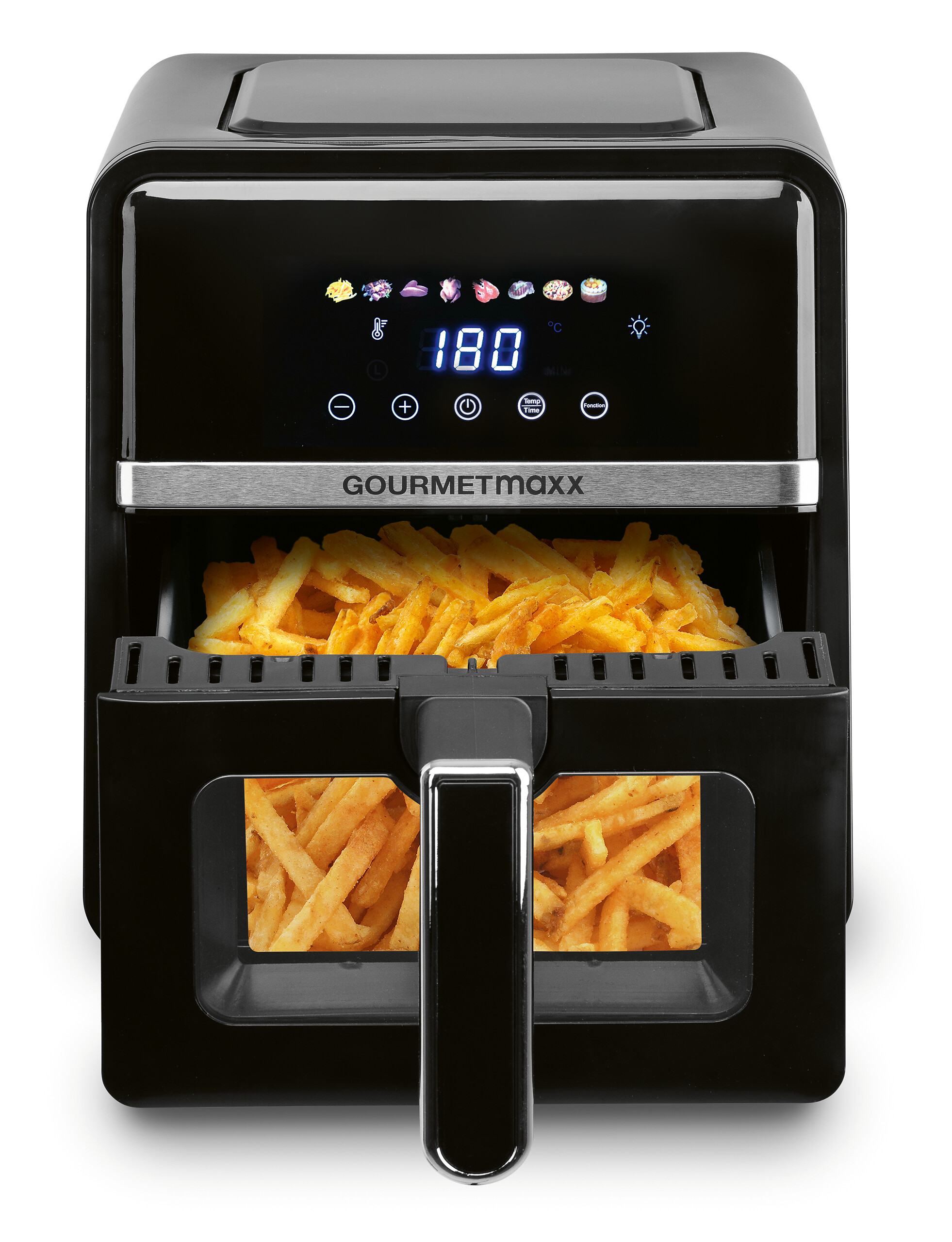 GOURMETmaxx Heißluftfritteuse 16539 schwarz Edelstahl B/H/L: ca. 25x30x36,5 cm ca. 5 l