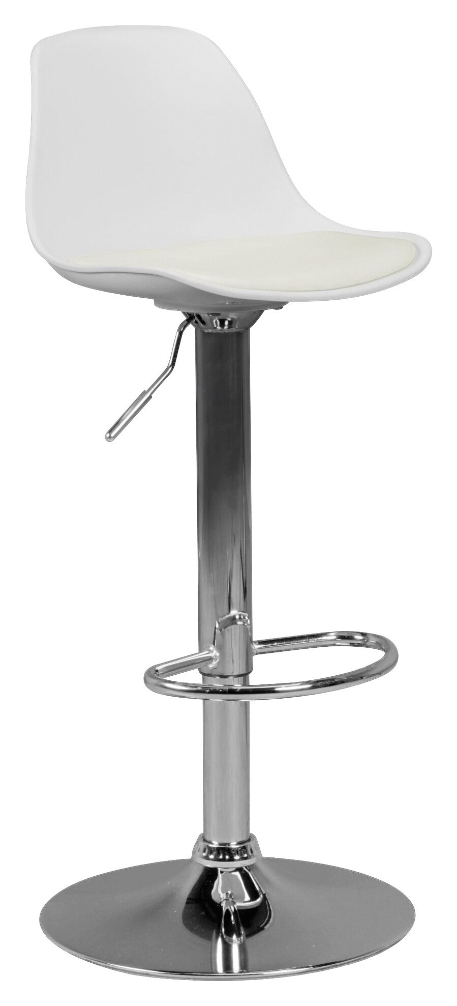 Barhocker weiß Chrom Kunstleder Metall B/H/T: ca. 40x104x40 cm