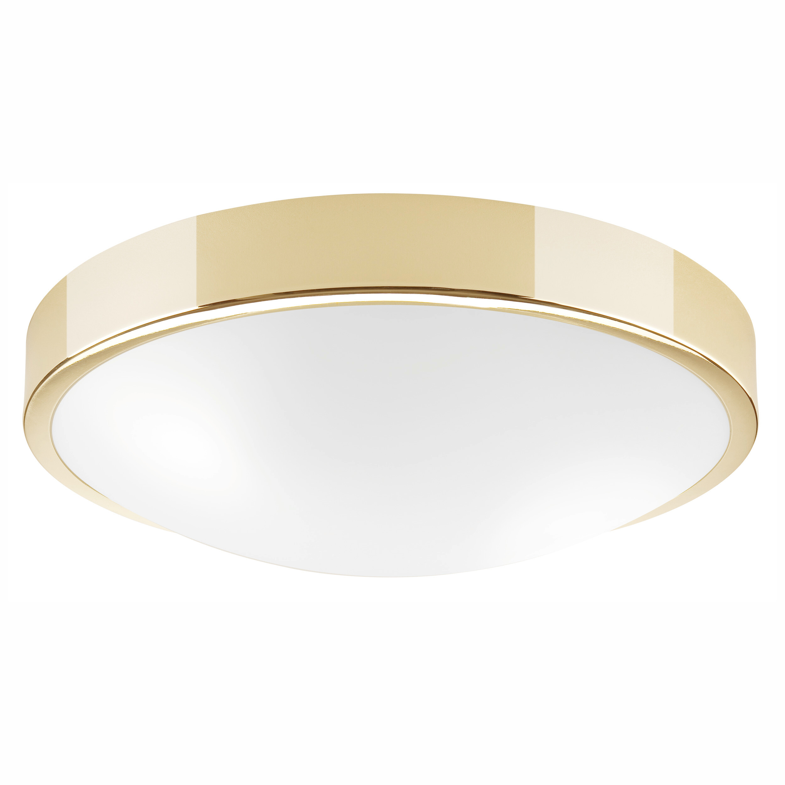 Lamkur Deckenleuchte gold Stahl Glas B/H/L: ca. 37x8x37 cm E27 2 Brennstellen